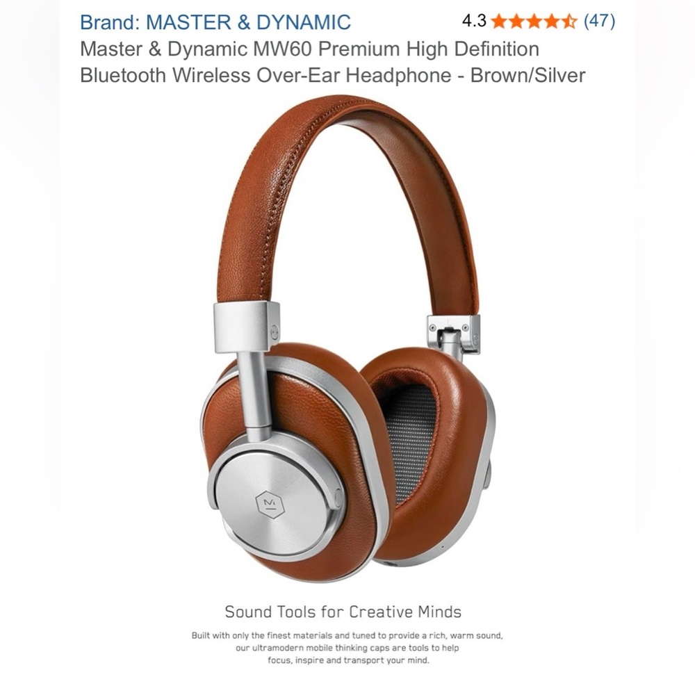 Master & Dynamic - MW60 - Silver Metal / Brown Leather